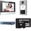 HIKVISION DS-KIS604-S(B), Videovrátnik set (vnútorná+dverná stanica+switch+MicroSD)