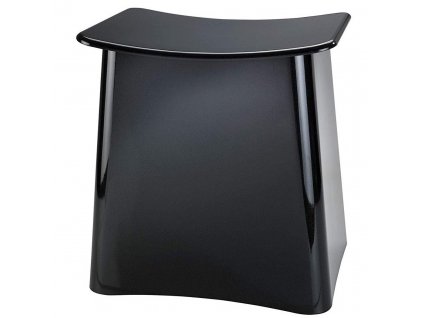 Koupelnová stolička s úložným prostorem na prádlo PLUS, černá