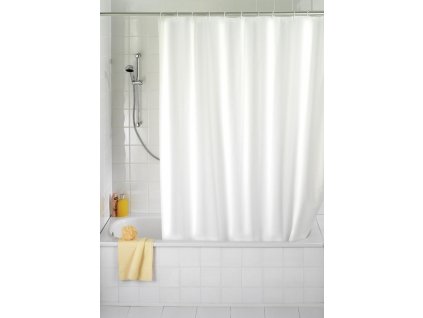 Sprchový závěs, textilní, barva bílá, 180x200 cm