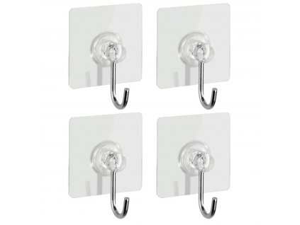Sada koupelnových háčků Static-Loc SQUARE, 4 ks