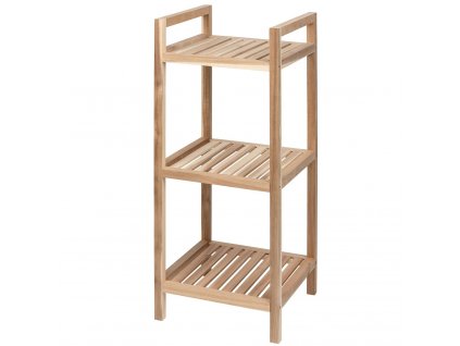 Koupelnový regál ACINA se 3 policemi, akátové dřevo