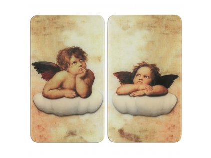 Skleněné ochranné desky na sporák, ANGEL, 2 kusy, 52 x 30 x 1,8 cm, barevné