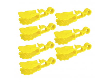 Spony na kolíčky, žlutá barva, 7 kusů