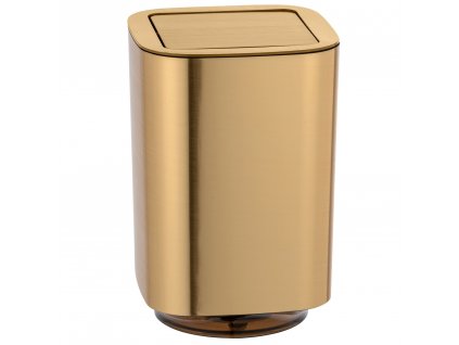 Koupelnový koš na odpadky AURON, zlatá barva, otočné víko