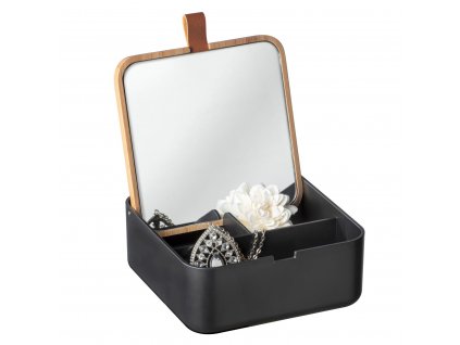 Šperkovnice se zrcadlem BOVISA, černá, WENKO