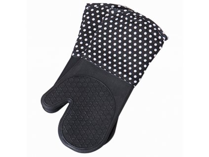 Oboustranné silikonové chňapky, 2 kusy v sadě, černá barva