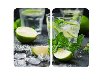 Ochranné skleněné desky na sporák MOJITO, 2 kusy