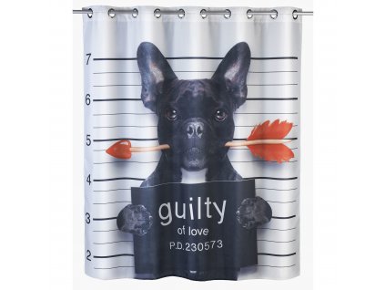 Textilní sprchový závěs GUILTY DOG, 180 x 200 cm