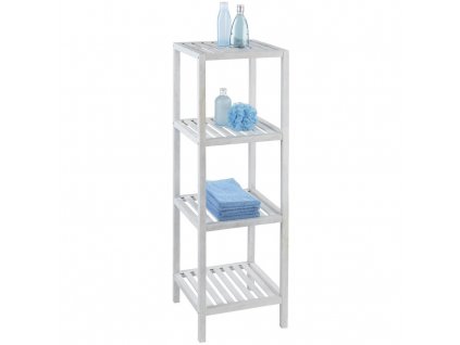 Bílý regál do koupelny NORWAY, 112 x 36 x 36 cm