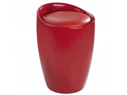 Červený taburet a koš na prádlo CANDY LIGHT RED, 2 v 1