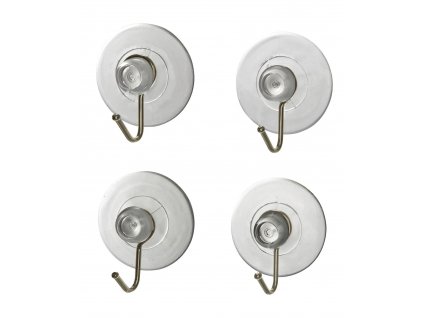 Koupelnové háčky s přísavky, 4 ks