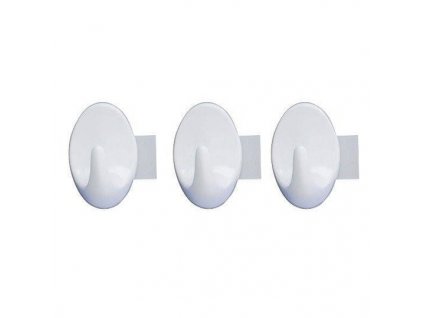 Bílé koupelnové háčky STRIP IT MAXI, 3 ks