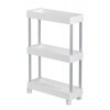 Regál na kolečkách MINO, 3-patrový, bílý