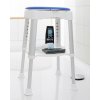 Sprchová stolička, otočný sedák, výška 41,5-59 cm, bílá