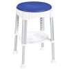 Sprchová stolička, otočný sedák, výška 41,5-59 cm, bílá