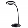 Stolní lampa LED s lupou, Ø 14,8 cm, černá