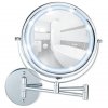 Nástěnné kosmetické zrcátko LUMI, montáž Power-Loc, LED podsvícení, zvětšení