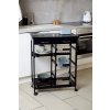Černý kuchyňský vozík BON APETIT, multifunkční