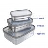 Dózy na potraviny z nerezové oceli, 3 ks