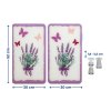 Ochranný skleněný panel LAVENDER-BOUQUET, 2 kusy