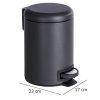 Odpadkový koupelnový koš, černý LEMAN MATT