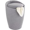Koš na prádlo a taburet, CANDY LIGHT GREY, 2 v 1