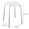 Bílá koupelnová stolička, výška 42,5 cm