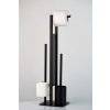 Stojan na toaletní papír s držákem a kartáček RIVALTA, černý