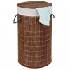 Hnědý bambusový koš na prádlo, 55 L