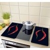 Ohranné desky na sporák HOT CHILI DUO, skleněné, 2 ks