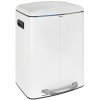 Bílý koš na odpadky, dvoukomorový PRIMO, 2 x 20 l, 45 x 38 x 60 cm