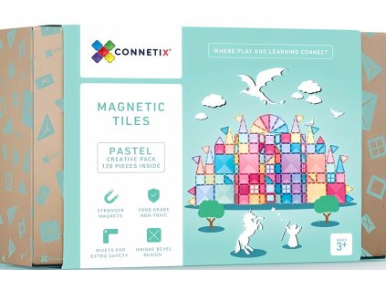 Connetix Tiles - Magnetická stavebnice PASTEL 120 ks