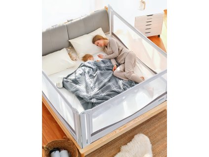 iMex zábrana na postel PREMIUM 140 cm světle šedá