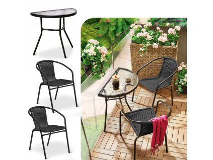 crossheim balkonovy set pulkulaty stul zidle rattan pe 1