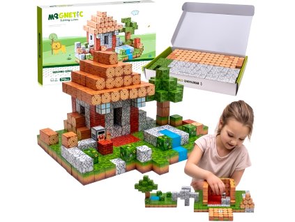 iMex Toys Magnetická stavebnice 312 ks ve stylu minecraft CH1320