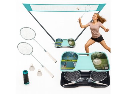 Trizand Skládací badmintonová sada  25515 - 4v1 síť, rakety, košíček a praktický kufřík