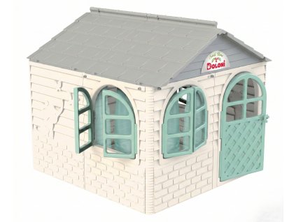 Doloni Dětský zahradní domeček šedo-bílo-zelený XL