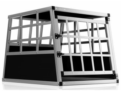 Cadoca 108166 Přepravka pro psa, stříbrno-černá