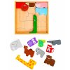 Derrson skládací naučné puzzle s malovanými zvířátky