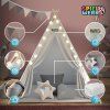 Spielwerk Dětský stan Teepee bílo-šedý 160x120x120cm