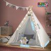Spielwerk Dětský stan Teepee bílo-šedý 160x120x120cm