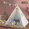 Spielwerk Dětský stan Teepee bílo-šedý 160x120x120cm