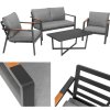 Crossheim Hliníkový zahradní nábytek Macrone - pohovka + dvě křesla + stůl