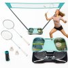 Trizand Skládací badmintonová sada  25515 - 4v1 síť, rakety, košíček a praktický kufřík