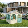 Doloni Dětský zahradní domeček šedo-bílo-zelený XL