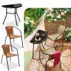 Crossheim C250444 Set Půlkulatý černý stůl + 2 židle PE rattan, hnědý