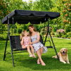 MultiGarden Zahradní houpačka pro 3 osoby s matrací, černá