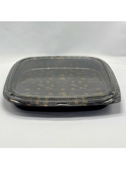 Plastová miska na sushi s víčkem 323x323x55mm 4 bal x 25 ks