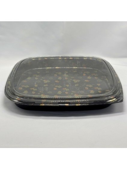 Plastová miska na sushi s víčkem 350x350x55mm 2 bal x 50 ks