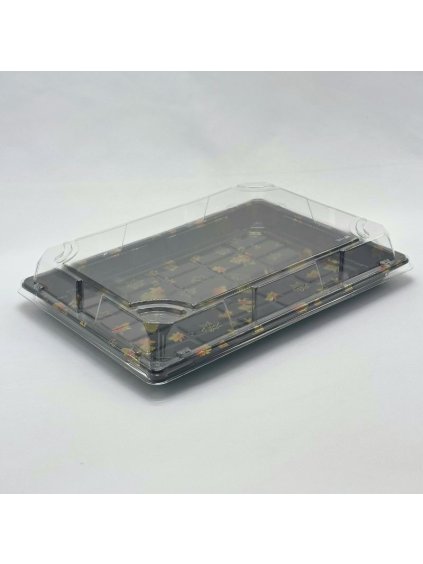 Miska na sushi s víčkem PET 256x185x55mm